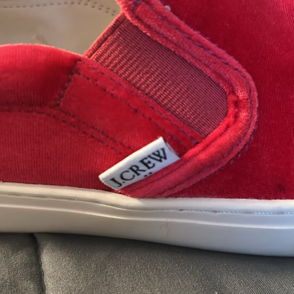 J. Crew Hot Pink Fuchsia Velvet Slip-On Sneakers Road Trip 8 Shoes Flat Preppy - Picture 6 of 8